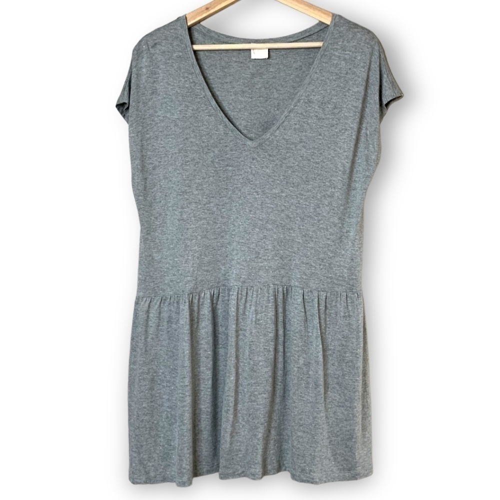 Grey V-Neck Mini Dress Des Petits Hauts